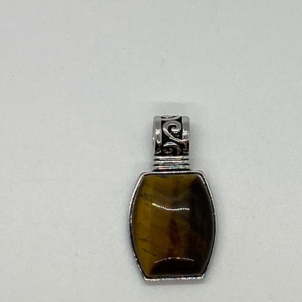 Lia Sophia Silver-tone Tigers eye Pendant